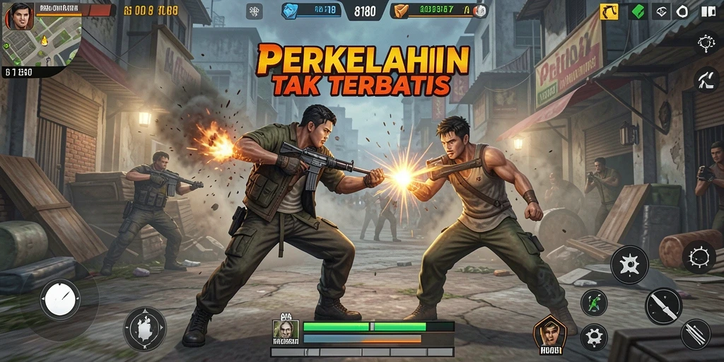 Tampilan gameplay yang seru dalam pertempuran 8180.