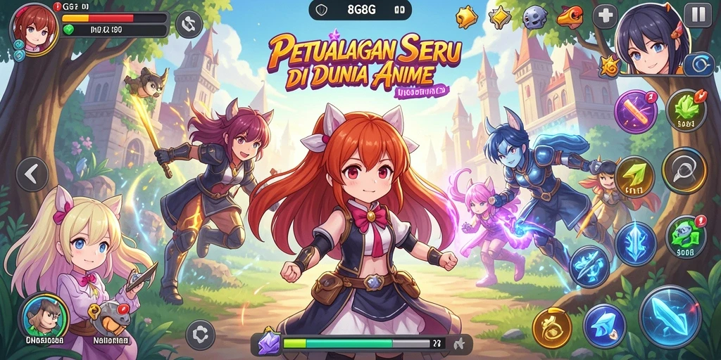 Screenshot menunjukkan pertarungan seru dalam 8G8G.