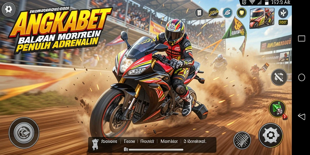 Tampilan gameplay seru dalam balapan motor.