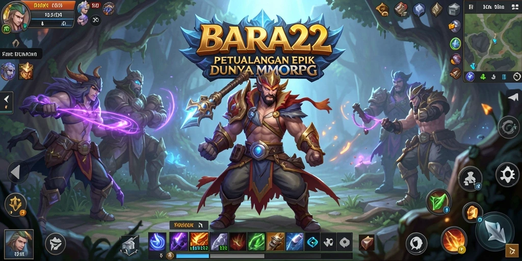 Tampilan gameplay BARA22 yang penuh aksi dan petualangan MMORPG.