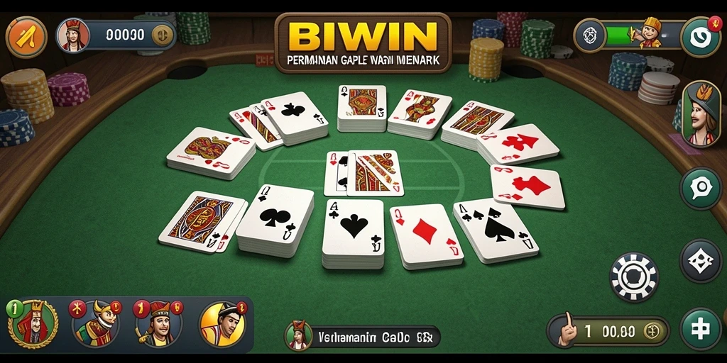 Tampilan gameplay seru dan interaktif BIWIN Gaple.