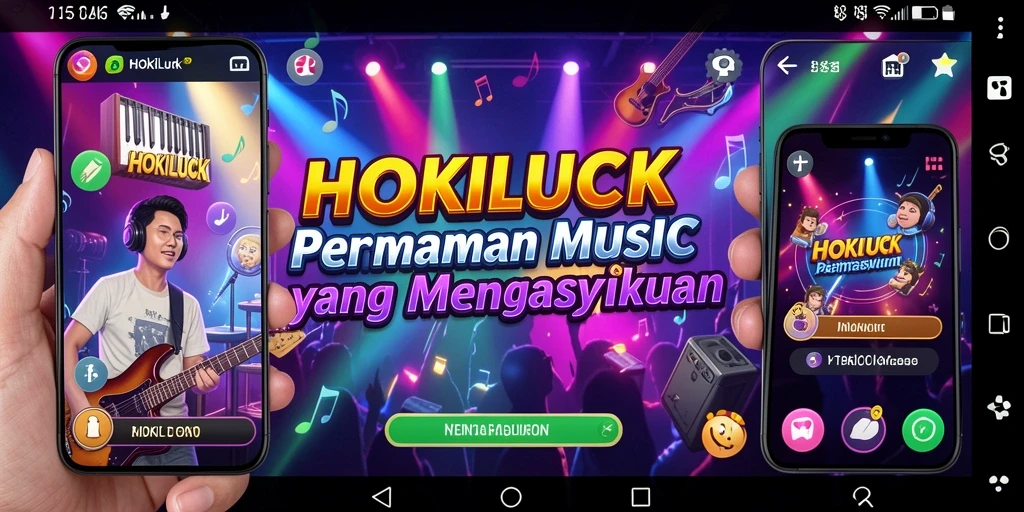 Tampilan permainan HOKILUCK dengan gameplay musik yang seru.