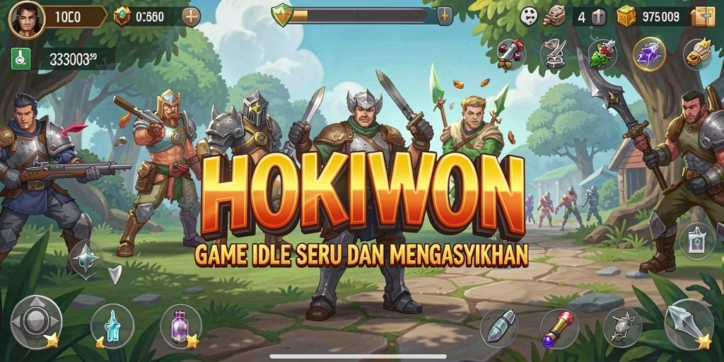 Screenshot HOKIWON menampilkan gameplay menarik dalam mode Idle.