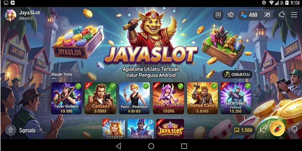 Tangkapan layar menunjukkan antarmuka pengguna JAYASLOT yang intuitif dan fungsional.