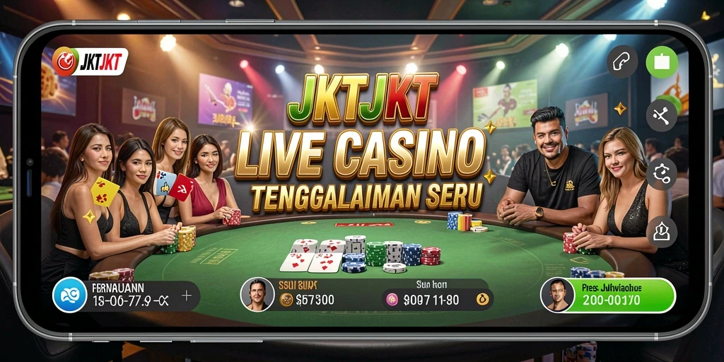 Tampilan gameplay Live Casino yang memukau di JKTJKT.