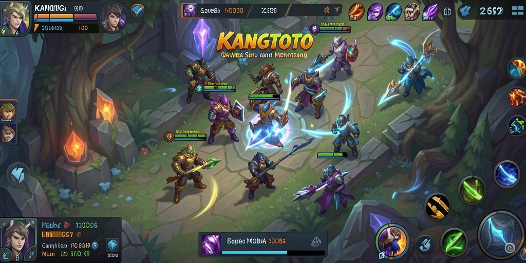 Screenshot gameplay KANGTOTO yang menunjukkan aksi seru dalam mode MOBA.