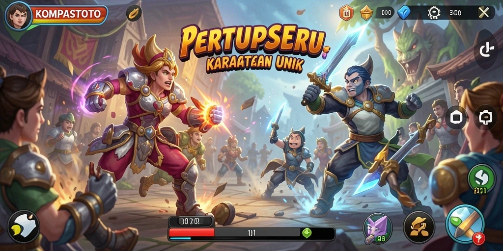 Tampilan gameplay KOMPASTOTO yang intens dan penuh aksi.