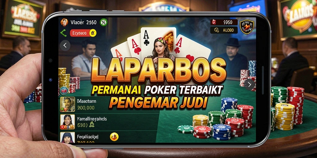 Tampilan gameplay LAPARBOS yang menampilkan keseruan bermain poker.