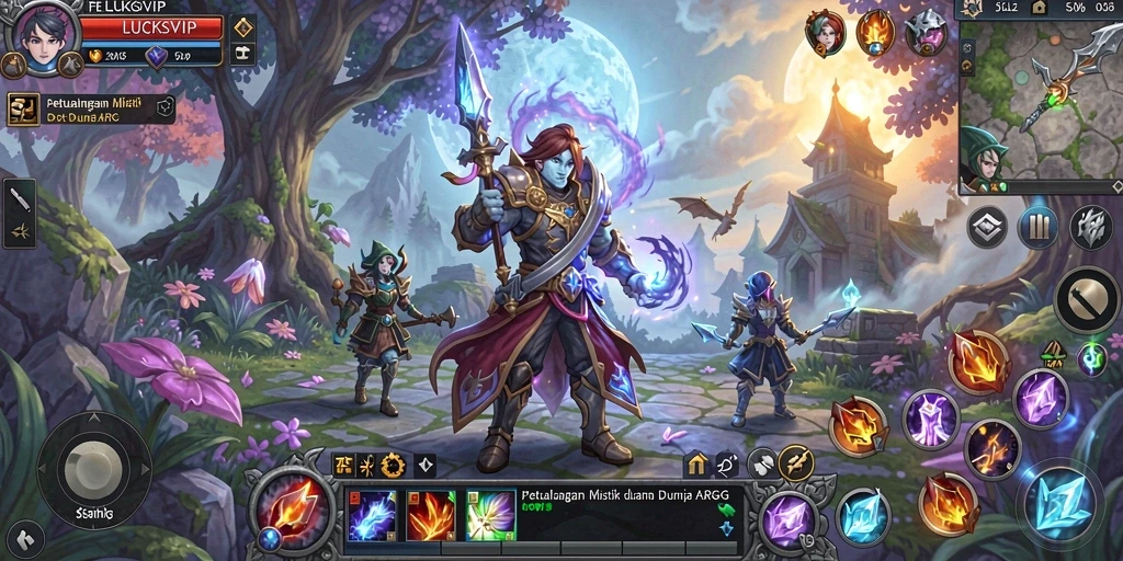 Tampilan gameplay LUCKSVIP yang menakjubkan dalam petualangan ARPG.