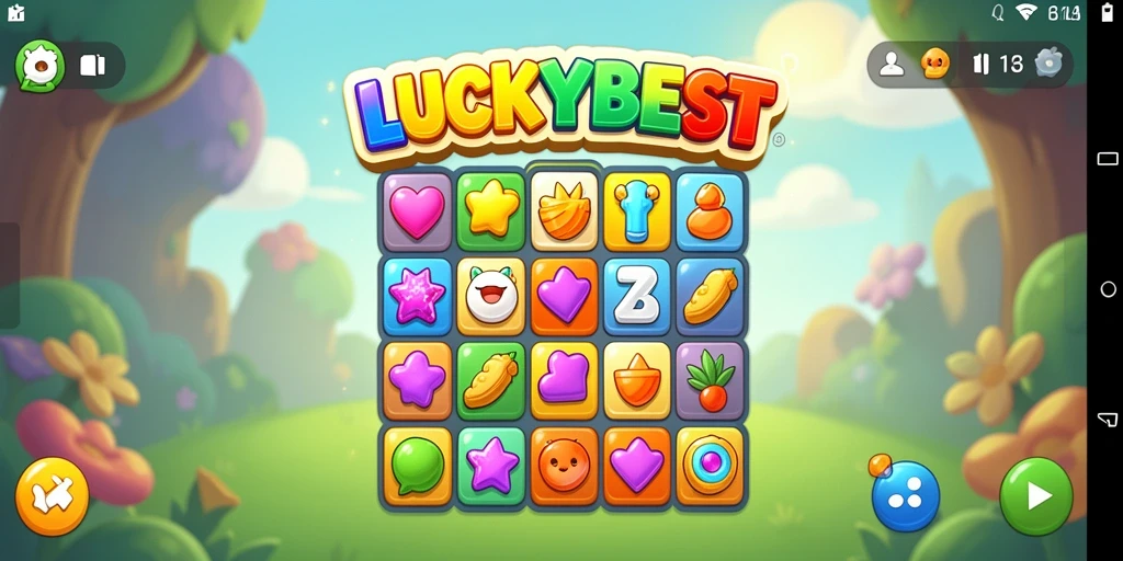 Tampilan screenshot LUCKYBEST menampilkan gameplay Match-3 yang seru.