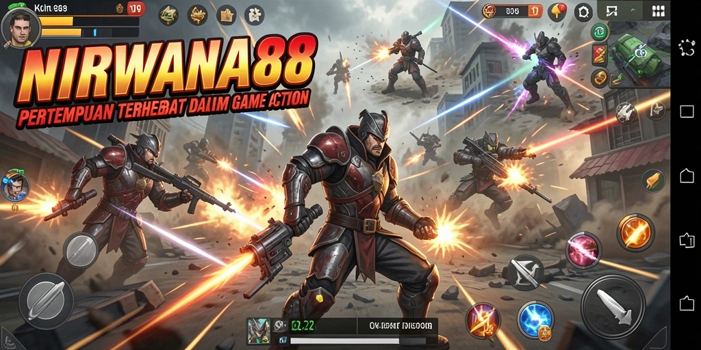 Tampilan aksi intens dalam gameplay NIRWANA88.