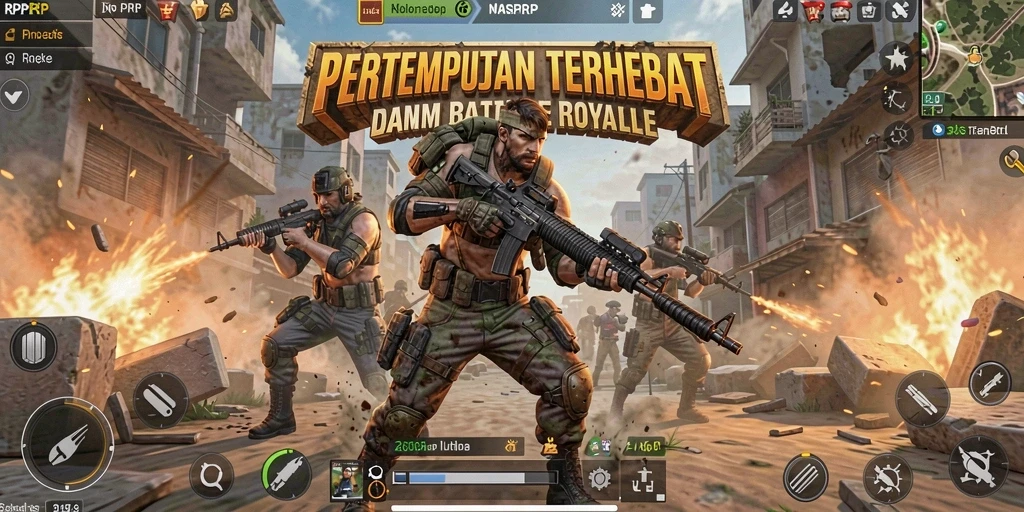 Screenshot menampilkan pertempuran intens di arena RPRPRP.