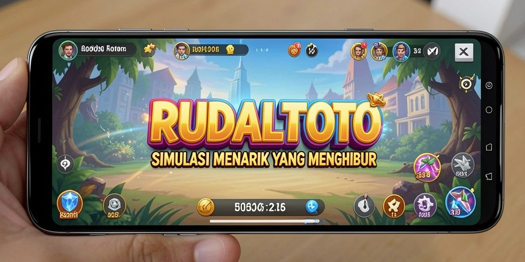 Tangkapan layar utama RUDALTOTO menampilkan gameplay simulasi yang seru.