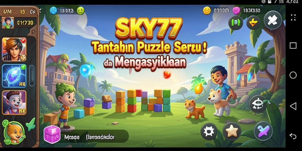 Tampilan gameplay Puzzle yang menantang dan menarik dari SKY77.