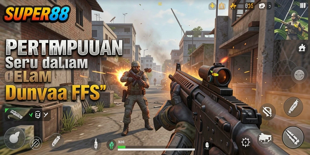 Tampilan memukau dari gameplay <strong>SUPER88</strong> dalam pertempuran FPS.