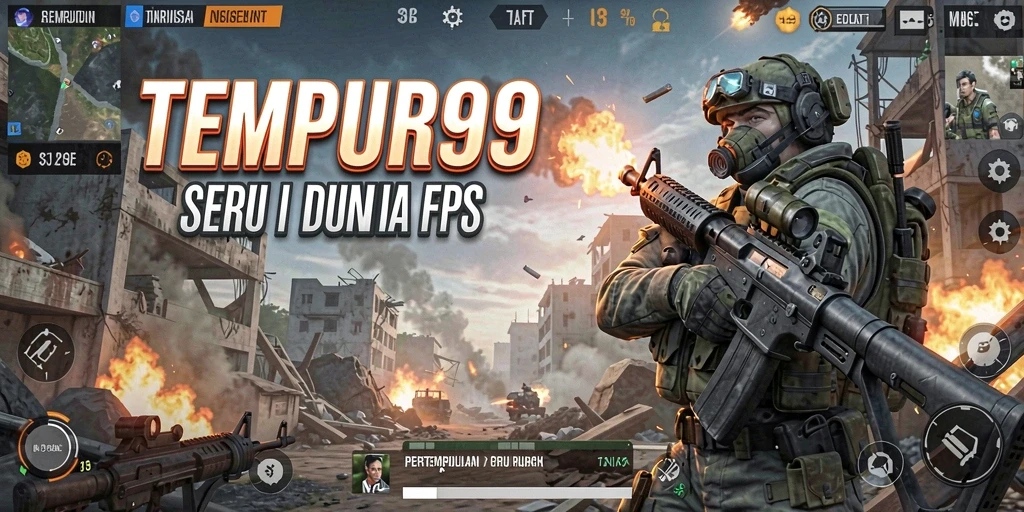 Tampilan gameplay seru dari TEMPUR99 di medan perang