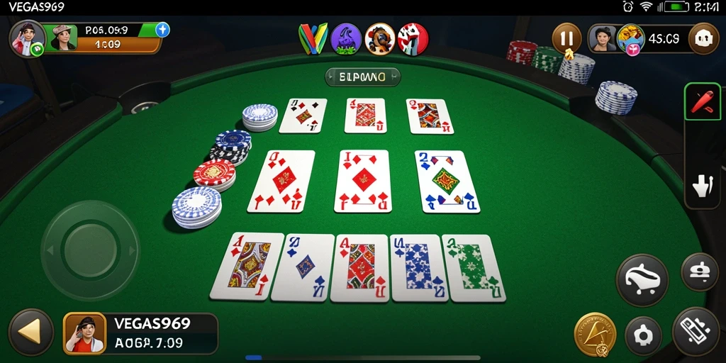 Tampilan gameplay seru VEGAS969 saat bermain Gaple dengan teman.